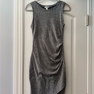 Tildon Gray Sleeveless Ruched Tank Dress